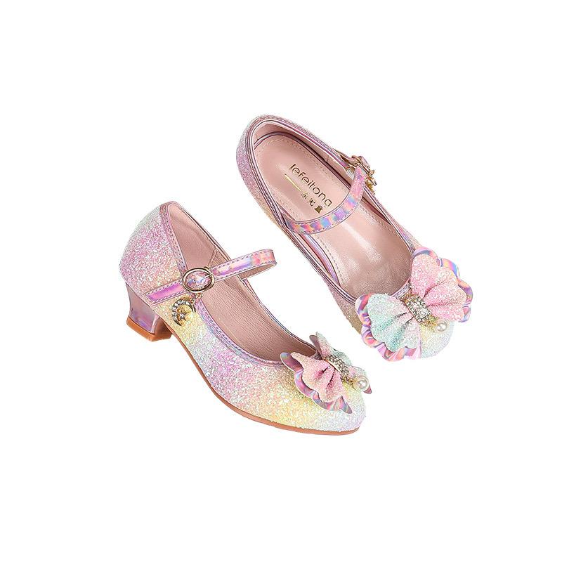 

Super Fairy Girls Leather Shoes Fashionable Gorgeous Gradient Color Princess Shoes British Princess Style Crystal Shoes Gradient Girls Shoes 41