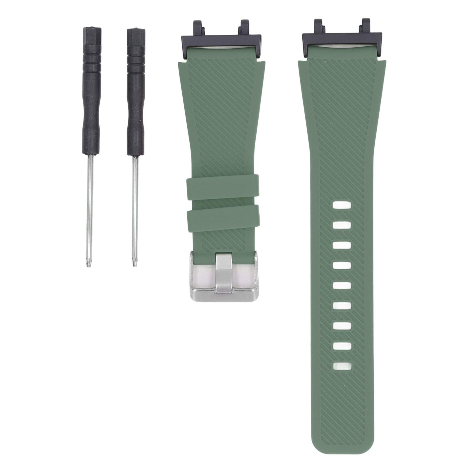 Ремешок для умных часов для мужчин и женщин, металлический, силиконовый, однотонный, эластичный, мягкий, сменный ремешок для умных часов зелёный