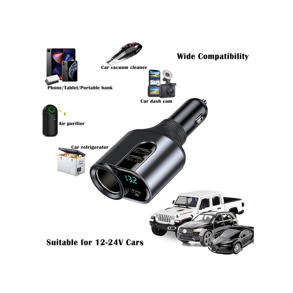 Car Charger Splitter PD30w QC3.0 Lighter Adapter Car Lighter Socket Splitter with Switch