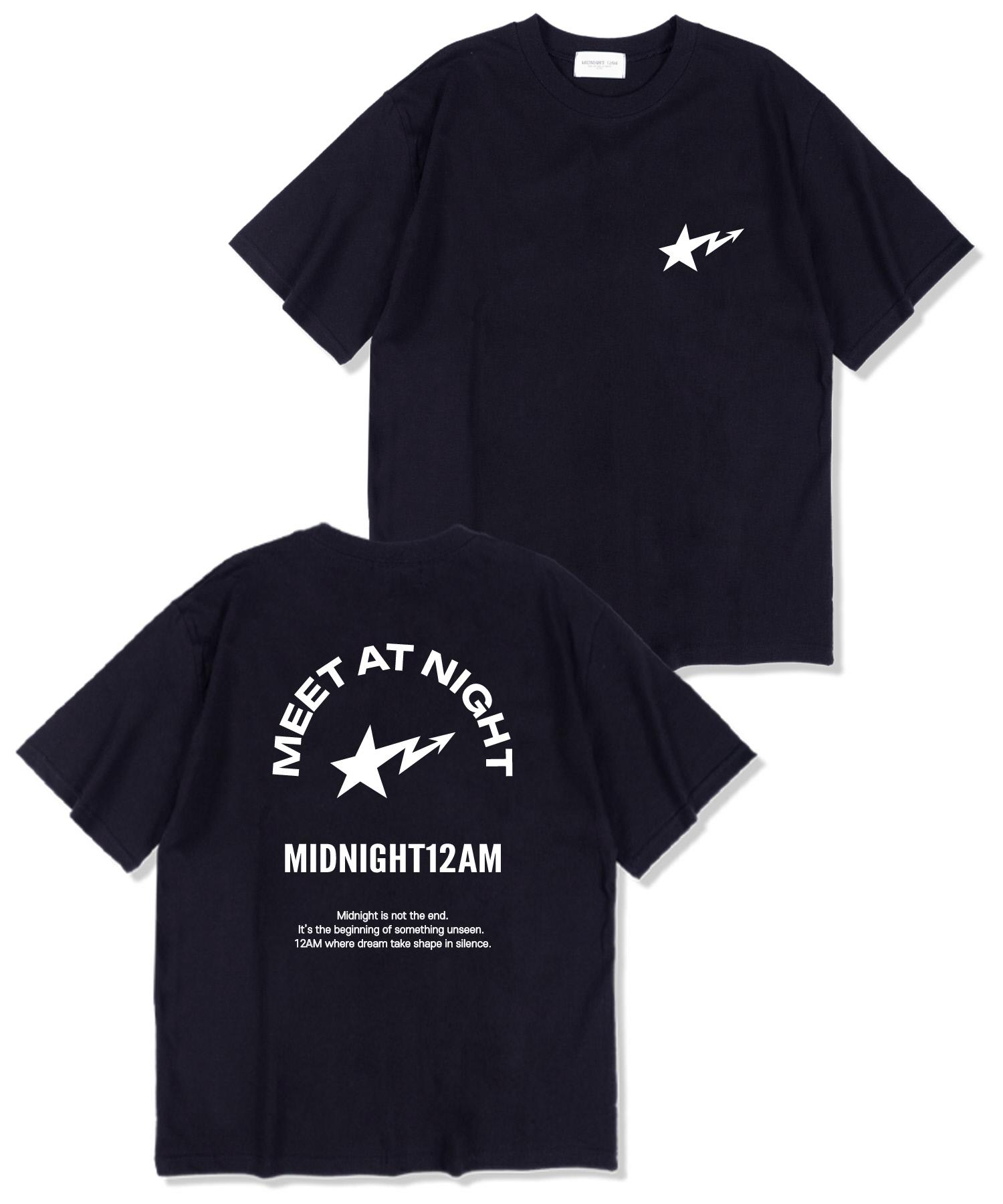 Midnight 12 Am Meet & Night Oversized Short Sleeve T-Shirt Navy L