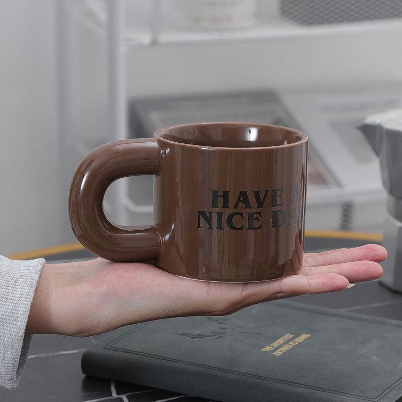 Retro Letter Ceramic Mug