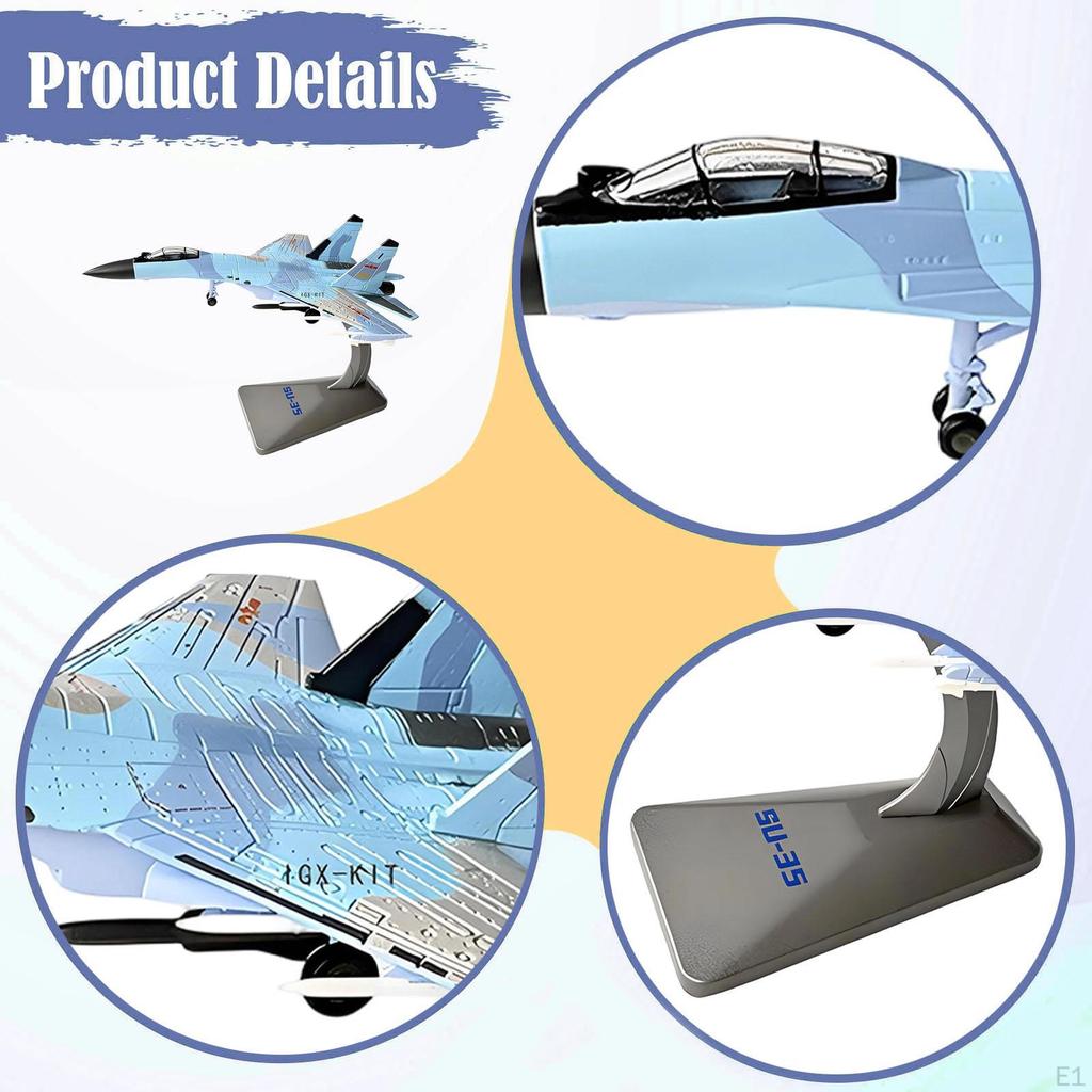 1/144 Scale SU35 Aircraft Model Mini Plane Collector Gift Table Centerpiece Airplane Display
