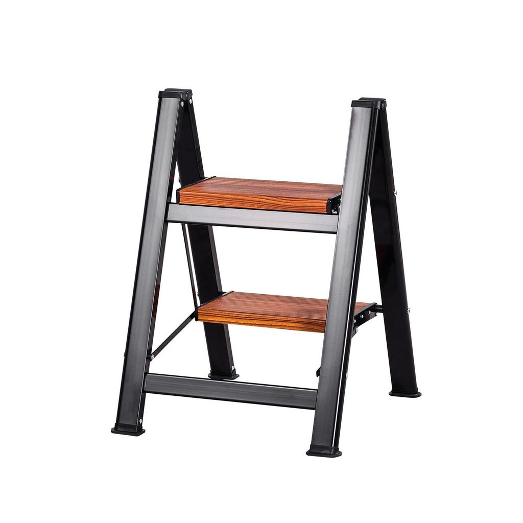2 Step Ladder, Folding Step Stool with Wide Anti-Slip Pedal and Comfort Handgrip, Lightweight 150 kg Capacity Portable Aluminum Plant Support,