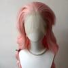 13x4 Lace Front Wig Pink Lolita Long Wavy Hair Wig for Women High Temperature Fibers Synthetic Lace Wigs Wear and Go Cosplay