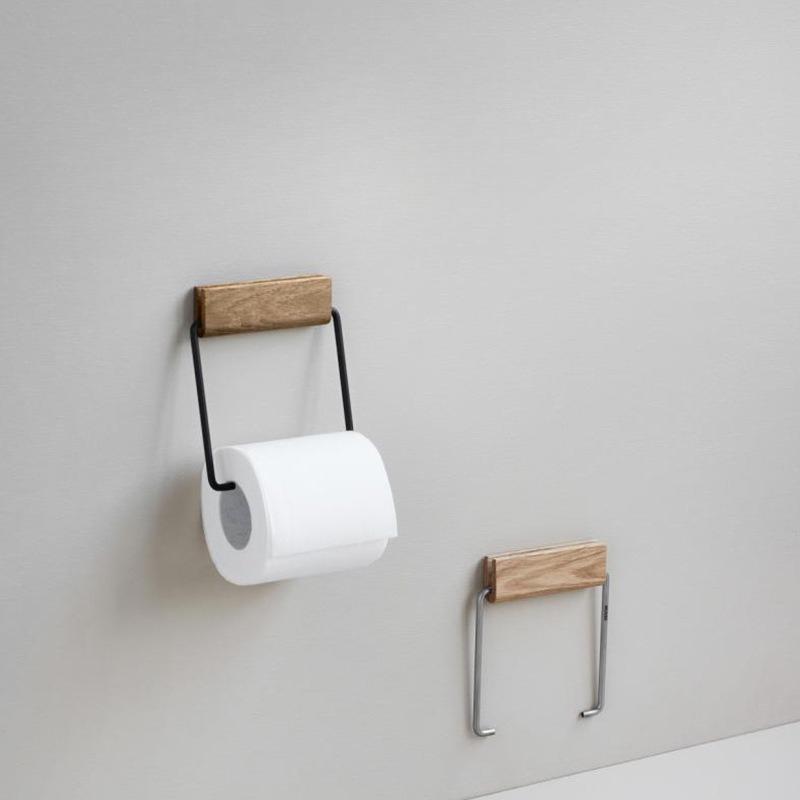 Creative and Simple Japanese Toilet Roll Paper Holder Toilet Paper Rack Oak Solid Wood Tissue Holder