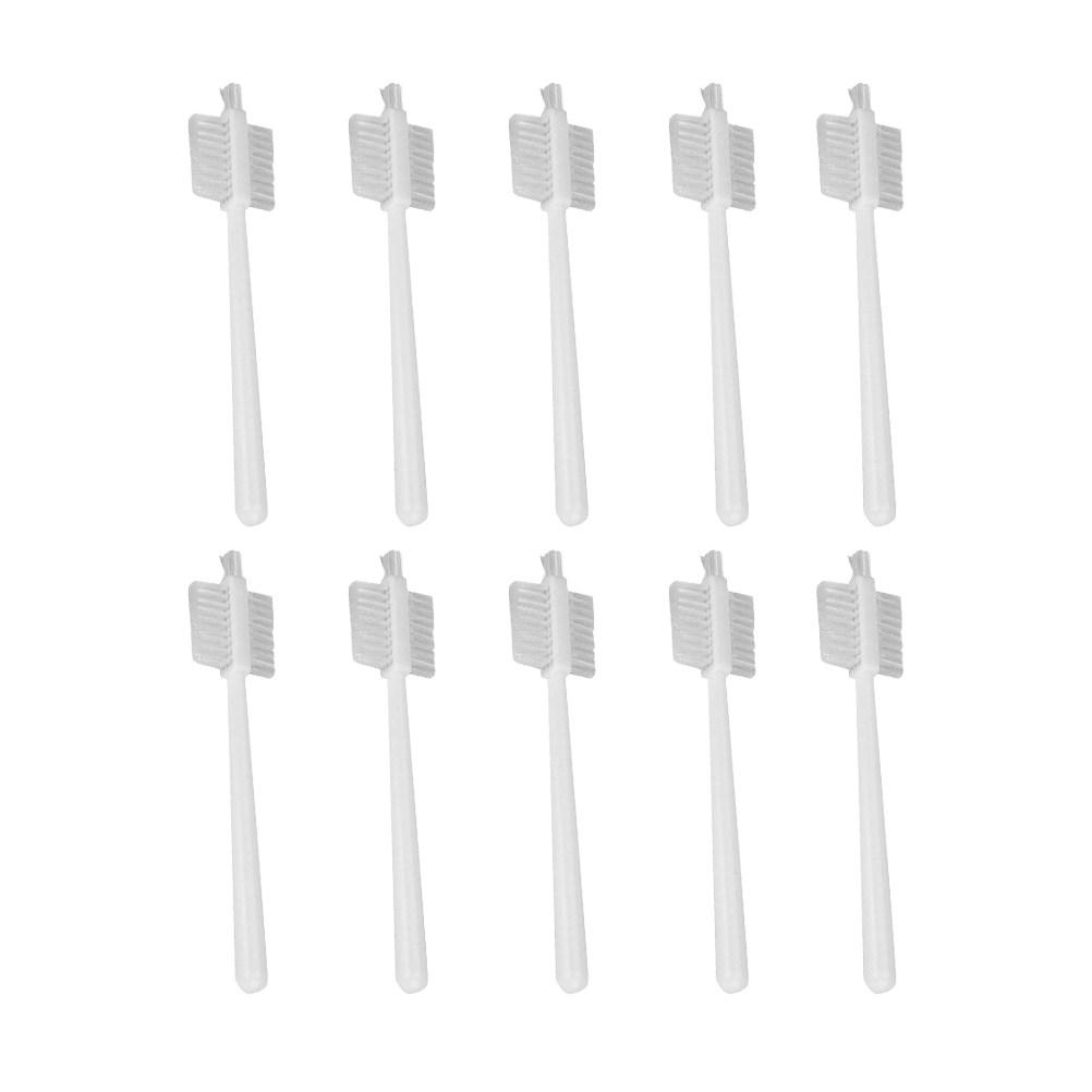 10Pcs Washable Kitchen Cleaning Brush Long Handle Triple Side Bristles for Coffee Grinder Juicer Soymilk Machine Food Processor