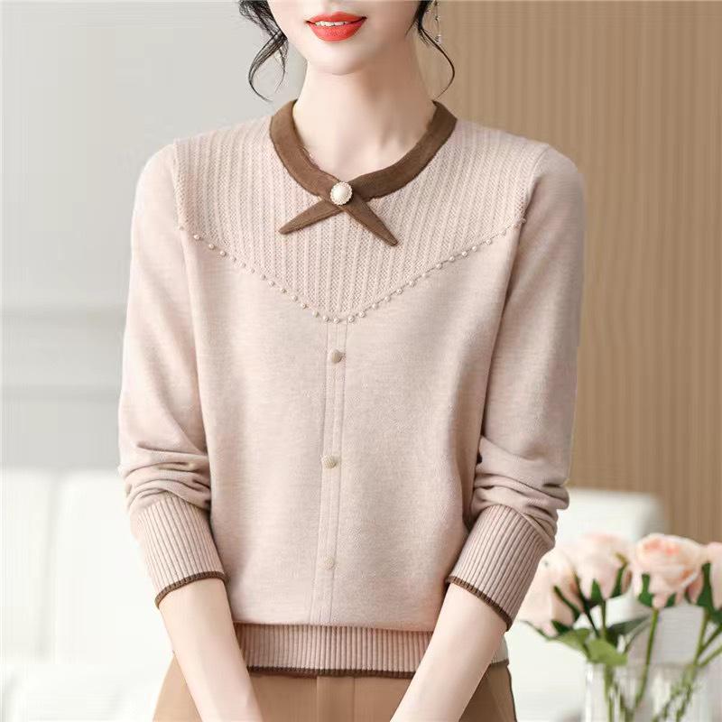 Thickened Knit Sweater for Middle-Aged Women: Stylish Autumn/Winter Pullover