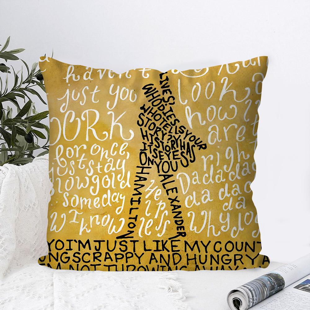 American Musical Hamilton Pillow Case Square Pillow Bedroom Sofa Leisure Comfort Cushion Car Living Room Home Decoration