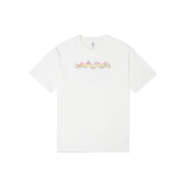 Men s Converse Printing Sports Knit Loose Short Sleeve White 10022775-A01 XXXL