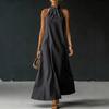 Rochie Maxi de Vară pentru Femei Fără Mâneci cu Gât pe Gât A-line Lungă Casual Fluidă pentru Plajă Vacanță Rochie de Soare