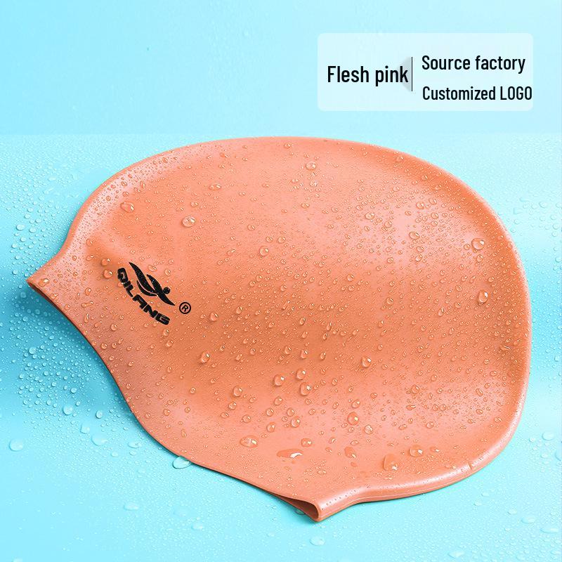 

Водонепроницаемая силиконовая шапочка для плавания: Женский, Мужской Большой Размер, Длинные Волосы, Взрослый и Детский, Защита Ушей, Возможен Индивидуальный Логотип Nude Pink