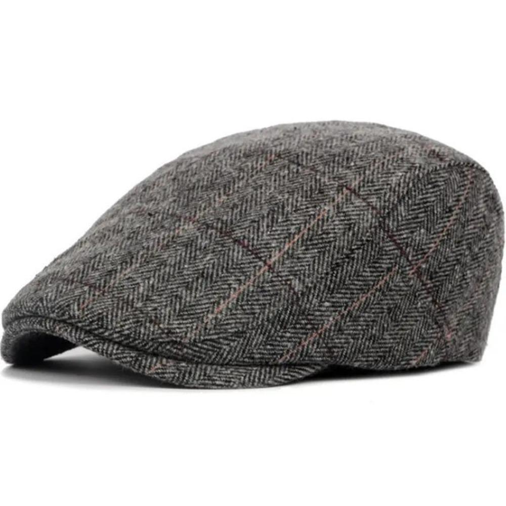 Casquettes gavroche à chevrons et carreaux décontractées Casquettes plates respirantes Casquettes de peintre britanniques Casquette à visière en mélange de laine douce