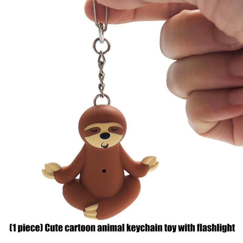 ABS Animal Shaped Flashlight Keychain Builts In Light for Dark Conditions Cartoon Animal Portable Accessory