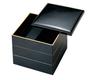 Wakaizumi Black with Gold Rim Lacquerware, 3-Tiered Box, Dimensions 6.5 Inches, (Inner Black), H-156-12A