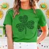 St Patricks Day Women Shamrock Clover Graphic Casual TShirt Short Sleeve Tee Tops Womens Clothing Graphic T Shirts Vintage Tops