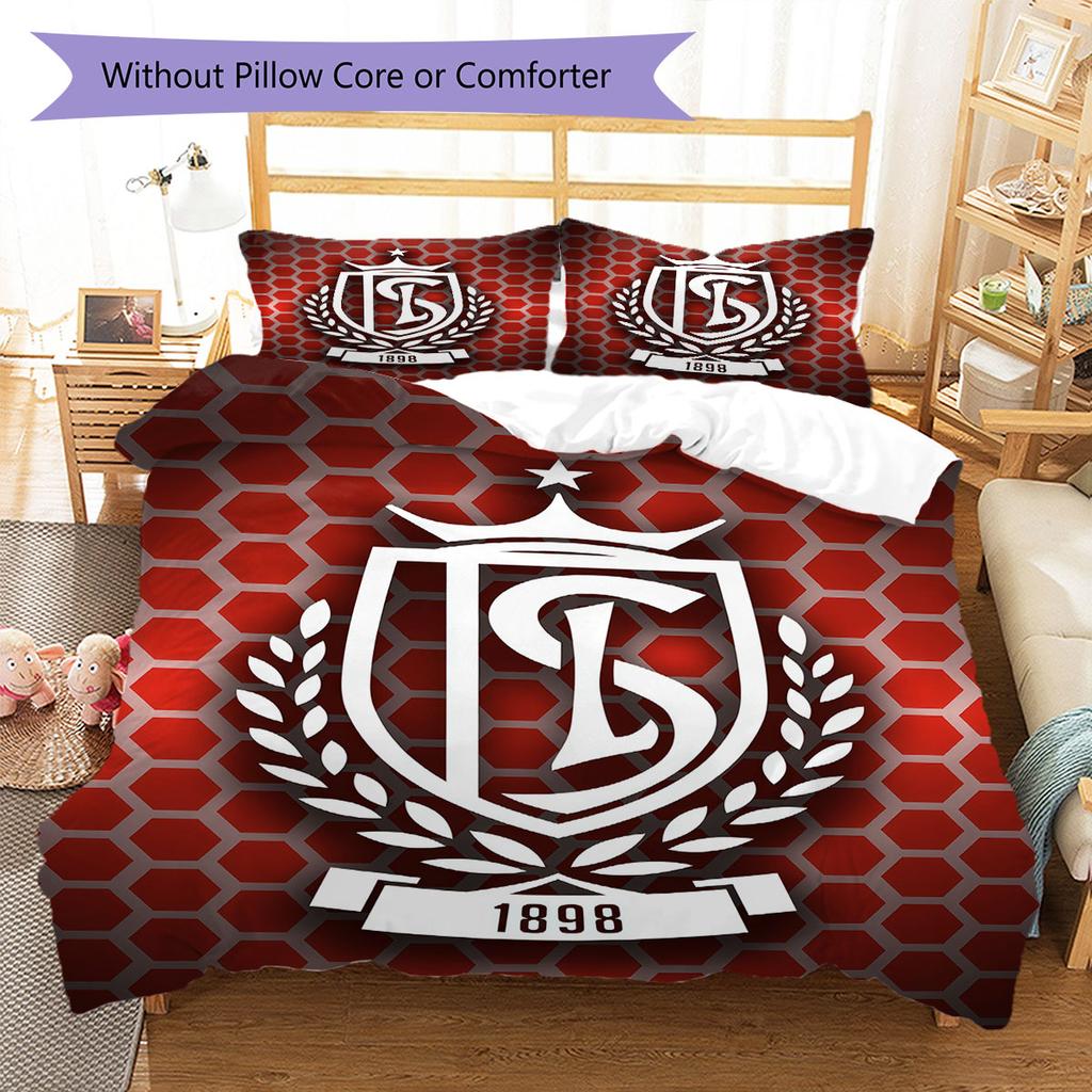 Standard Liège Logo Bedding Quilt Set Quilt Cover Pillowcase Home Decoration Birthday Gift (1 * Duvet Cover + 2 * Pillowcase, Without Core)