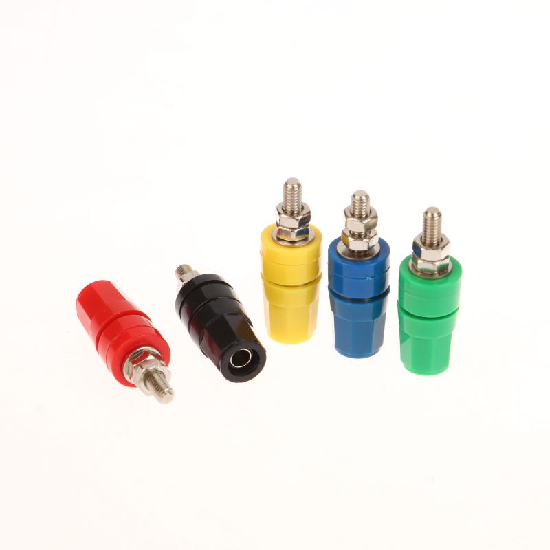 10Pcs/set M4X36 Pure Copper Terminal 4MM Banana Jack Socket 20A Binding Post Banana Plug Connector Colorful