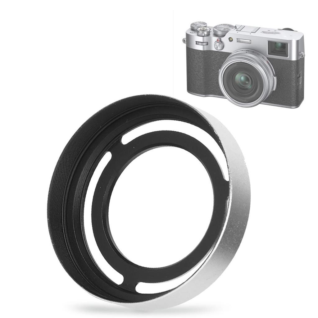 LH Beautiful Appearance Hollow Metal Compact Detachable Camera Lens Hood for Fuji CelsiusX20CelsiusX30(Black )