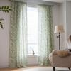 American Style Home Semi-blackout Curtain Finished Green Plant Print Window Kitchen Drape Bedroom Decoration Valance
