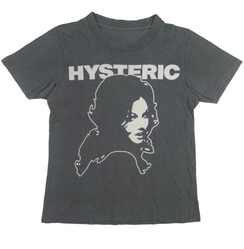 Hysteric Glamour Stile Retrò Anni '90 Maglietta Ristampa Carbone per Uomo Donna Y2k Grafica Manica Corta Unisex Uomo Donna Estate