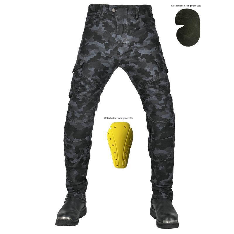 Mens Elastic Motorcycle Riding Jeans Cycling Protective Gear Pants Biker Safety XXS синий