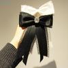 Korean Style Elegant Ribbon Bow Tie Brooch Fabric Lace Rhinestone Necktie Shirt Collar Pins And Brooches Women'S Accessories