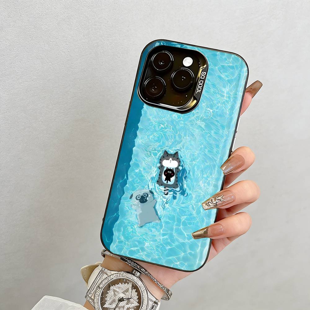 

Beautiful cartoon Phone Case For iPhone 17,16,15,14,13,12,11 Plus,Pro Max,XS,Colorful Silver Phone case Funda Cover iPhone16e