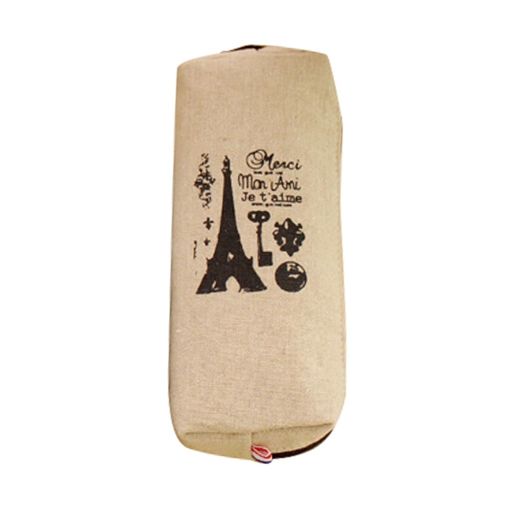 

Grid Organizer Burlap Pencil Case Cosmetic Pouch Stationery Storage Makeup Bag хакі