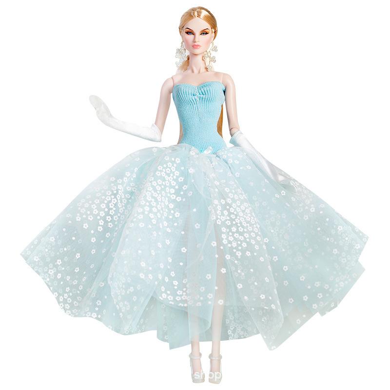 32cm Supermodel Doll Clothes Suit European Fashion Feather Dress Gauze Skirt Exquisite Accessories Set DIY Toy Collector Gifts