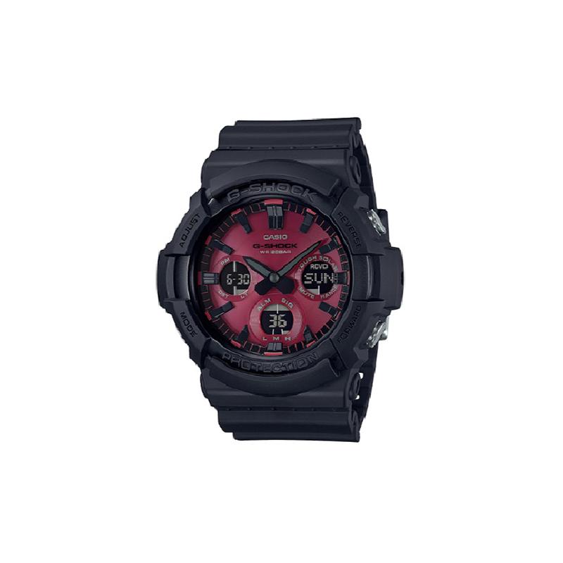 

Casio G-SHOCK Series Fashionable Color Contrast Street Classic Pointers Three Eyes Dual Display Sports Waterproof Quartz Movement Resin GAS-100AR-1A красный