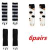 6 Pairs Autumn Winter Coral Velvet Socks Cute Cat Claw Socks For Women Girls Middle Tube Thickened Sleep Socks Home Floor Socks