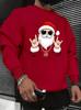 The Men's Round-neck Hoodie for Spring and Autumn Features a Casual and Comfortable 3D Santa Claus Print on the Street