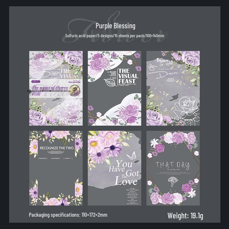 Beautiful Day Vintage Floral Series: Retro Sulfuric Acid Paper Journal with 8 Unique Collage Styles