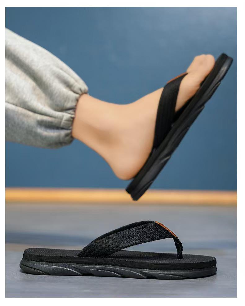Men's 2025 High-End Summer Flip-Flops - Casual Beach Slippers with Thick, Squishy Sole and Non-Slip, Wear-Resistant Toe Post.