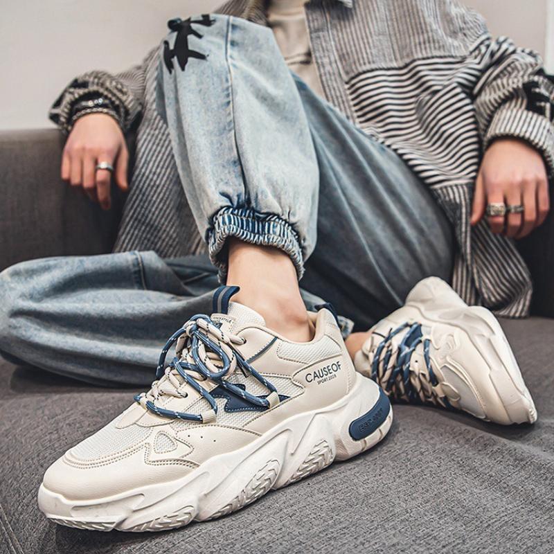 Summer Men's Sneakers Versatile Fashion Height-increasing Platform Shoes Comfortable Soft Sole Fitness Running Shoe Tenis Hombre