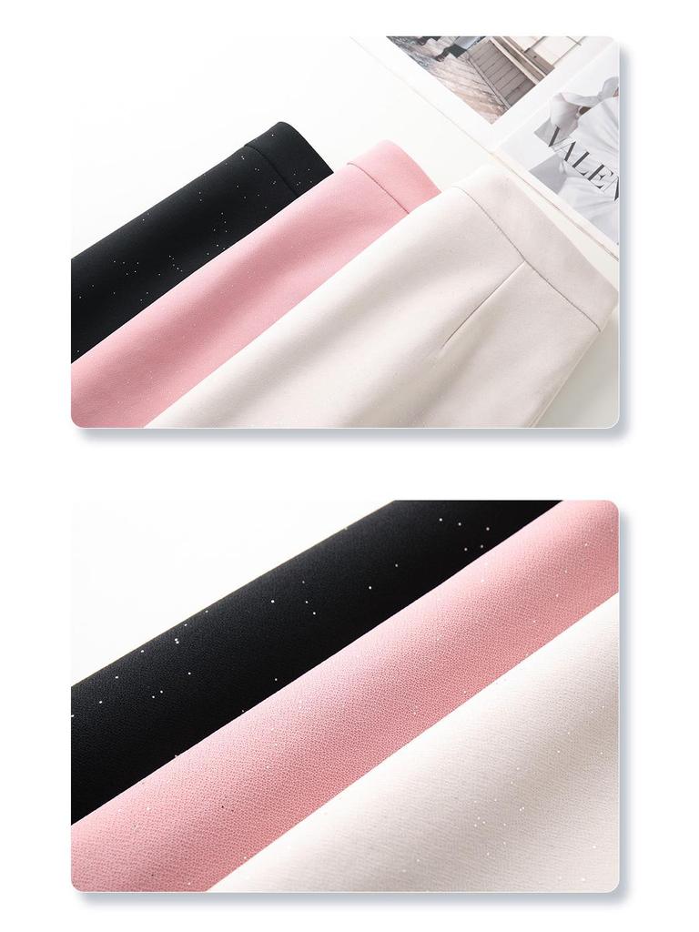 2025 Women's Black Midi High Waist Slimming Bodycon Skirt - New Spring/Summer Design
