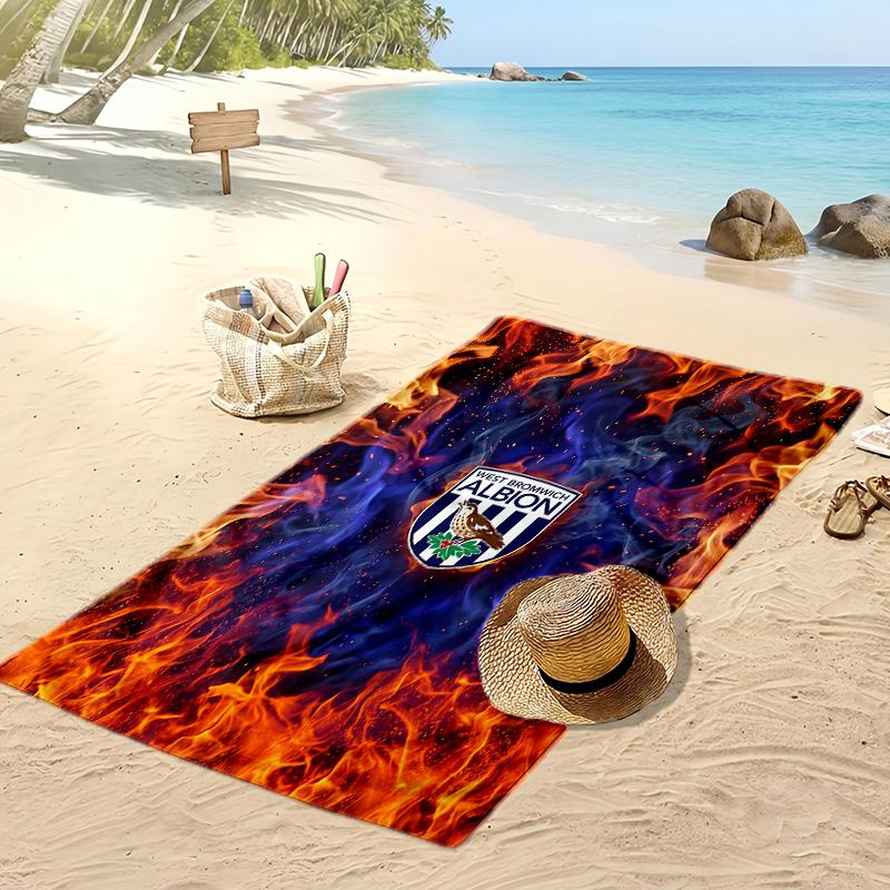 Asciugamano da Spiaggia West Bromwich Albion Football Print, Asciugamano Grande Morbido Asciugatura Rapida per Spiaggia Campeggio Nuoto