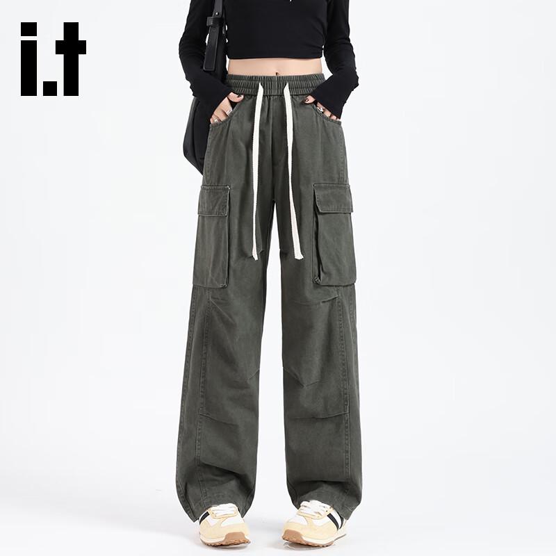 izzue Unisex American Retro Loose Fit Cargo Pants