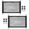 2PCS Universal Car Cargo Net with Adhesive Tape, 9.8×15.7in Trunk Storage Mesh Pocket Wall Mount Organizer Bag for Car RV SUV Boat Truck Camper Van