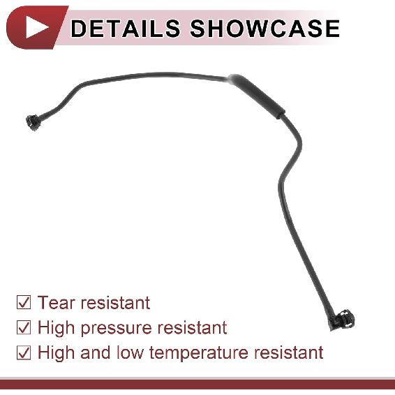 1 Pc Radiator Hose for Land Rover Range Rover Velar 2018-2021 Engine Coolant Water Hose No.LR091814 Black Plastic