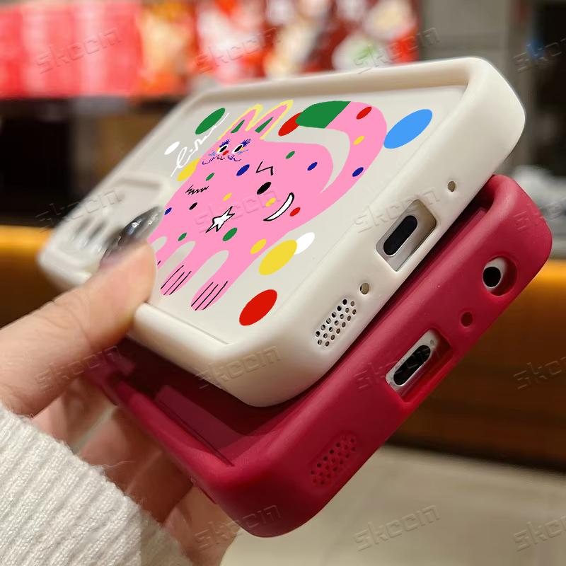 Kawaii Pink Cat Pattern Phone Case For Samsung Galaxy S25 S24 S23 S22 S21 Ultra Plus S20 FE A54 A55 A15 A35 Silicone Soft Cover