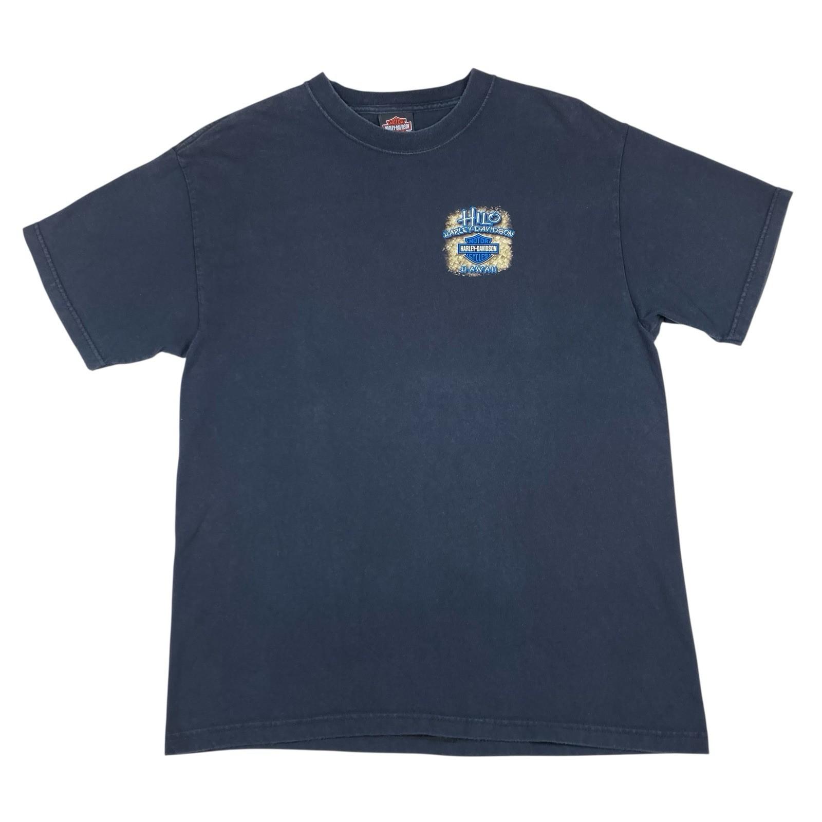 VTG 2007 Hilo Hawaii Big Island Harley Davidson Faded Black T Tee Shirt USA Sz L Unisex T-Shirt XXXL