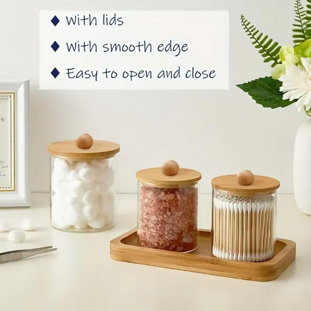2/3/4Pcs Save Space Cotton Ball/Swabs Dispenser Transparent Window Plastic Storage Box  Q-Tips