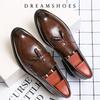2025 Leather Casual Shoes Men Loafers Luxury Band Slip On Male Dress Shoes Leisure Style Big Size 38-47 Good Wear-resistant Sole