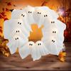 Glowing Halloween Ghost Wreath Weird Decoration for Indoor Party