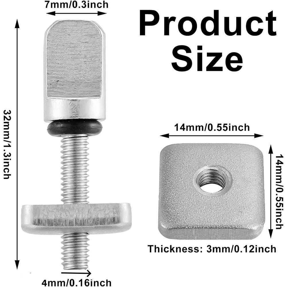 6-Pack Stainless Steel Thumb Fin Screws – No Tool, Hand-Tighten With Rubber O-Ring – For SUP, Longboard, Paddleboard – 32mm, Rust-Proof
