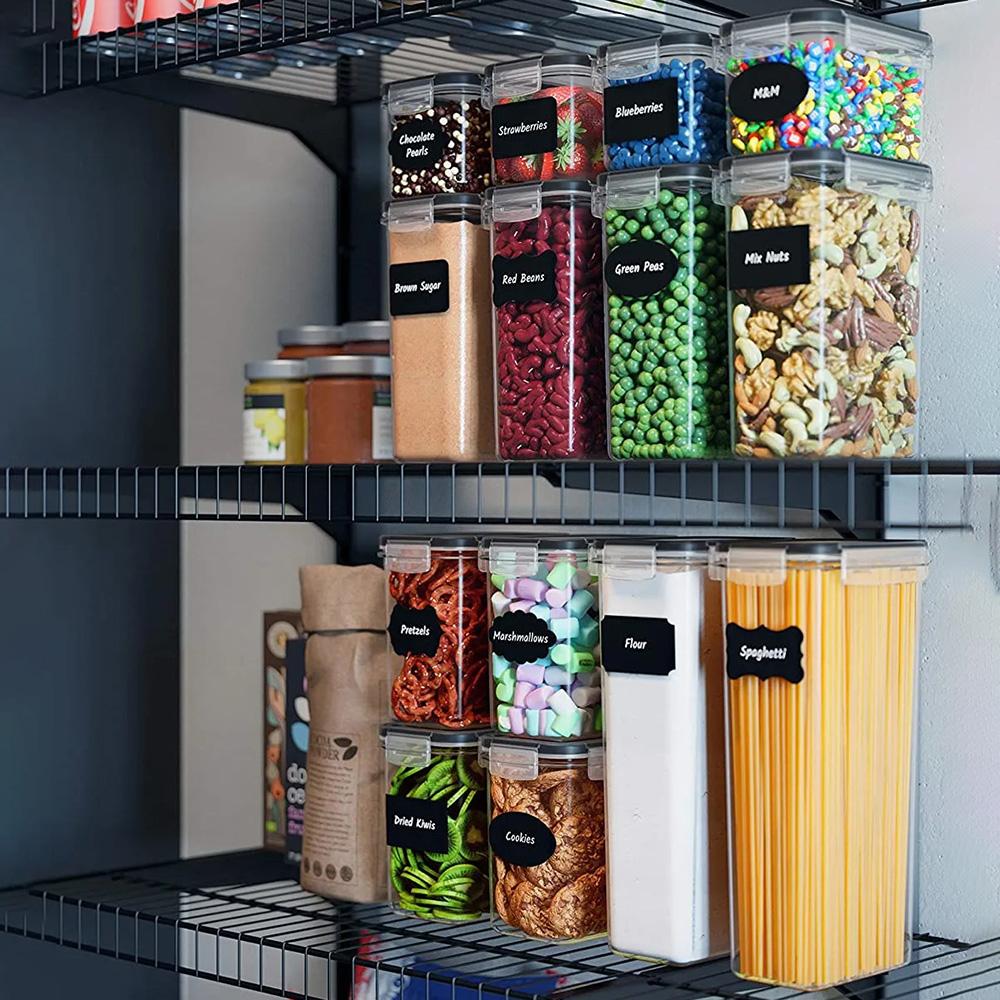 7Pcs/Set Kitchen Sealed Jar Grain Storage Box Refrigerated Odor-Free Transparent PP Fresh-Keeping Box (BPA Free,FDA Certified)