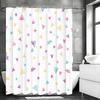 Star Love Leaf Mountain Pattern Shower Curtain, Bathroom Decorative Shower Curtain, Waterproof Shower Curtain with Hooks