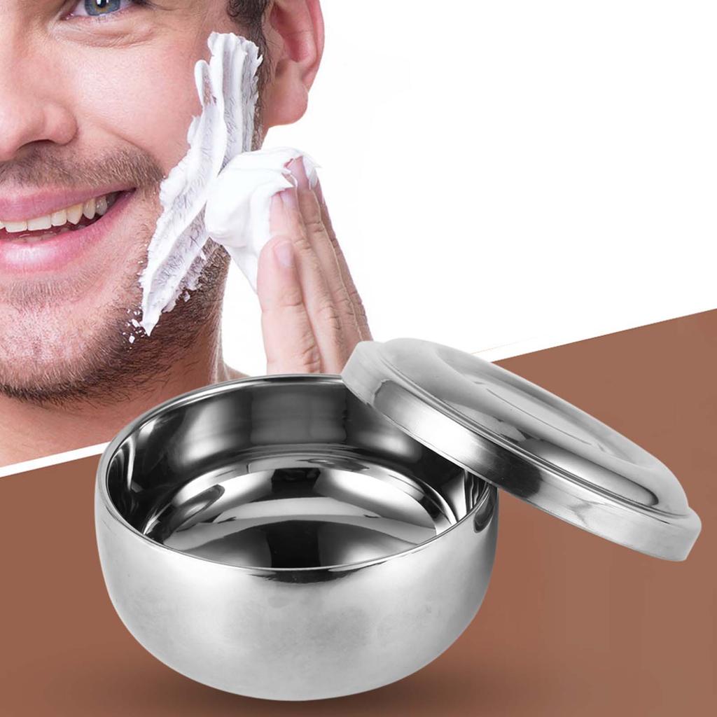 Men Wet Shaving Soap Mug Bowl Silver Metal Face Clning Hlth Care Shave Tool With Lid