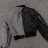 Men's Retro Loose Short Casual Baseball Clothing Long Sleeve Reversible Jacket